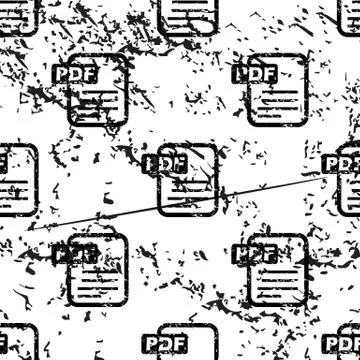PDF document pattern, grunge, monochrome Illustrazione stock
