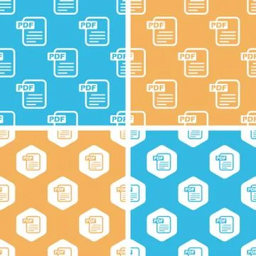 PDF document pattern set, colored Illustrazione stock