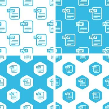 PDF document patterns set Illustrazione stock