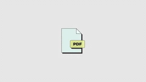PDF document portable file extension neubrutalism UI element animation Stock Footage 336186564