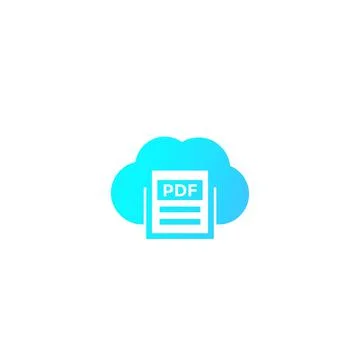 PDF document upload to cloud 스톡 일러스트