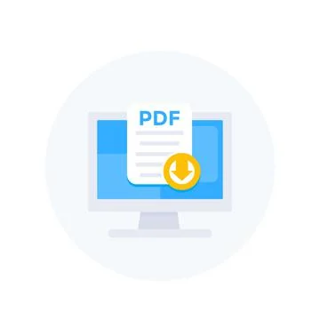 PDF download to computer icon Illustrazione stock