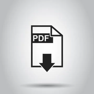 PDF download vector icon. Simple flat pictogram for business, marketing, inte Illustrazione stock
