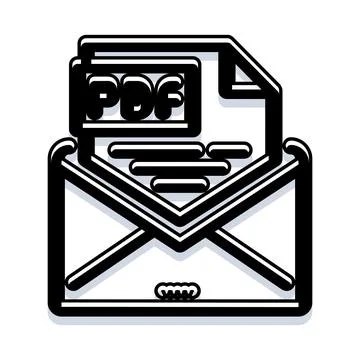 Pdf file document coming out from email envelope 스톡 일러스트