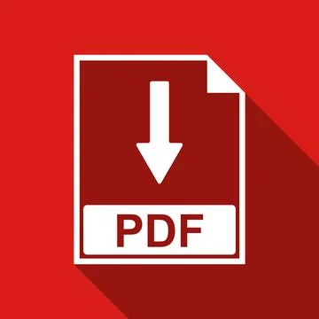 PDF file document flat icon with long shadow. Vector Illustration Illustrazione stock