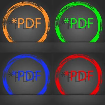 PDF file document icon. Download pdf button. PDF file extension symbol. Fashiona Stock Illustration