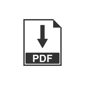PDF file document icon isolated. Download PDF button sign. Flat design. Vector Illustrazione stock