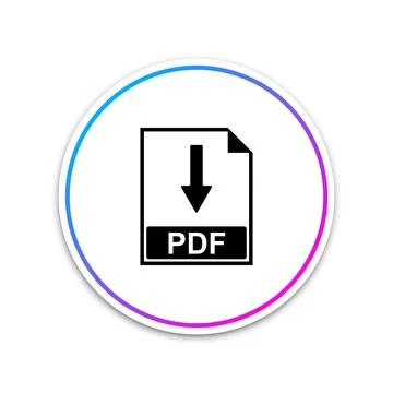PDF file document icon isolated on white background. Download PDF button sign Illustrazione stock