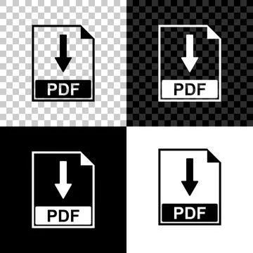 PDF file document icon isolated on black, white and transparent background 스톡 일러스트