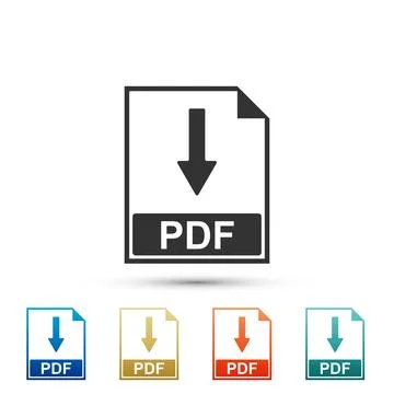 PDF file document icon isolated on white background. Download PDF button si.. 스톡 일러스트