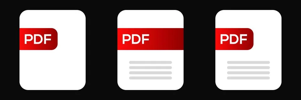 Pdf file document icon. Pdf text document Stock Illustration