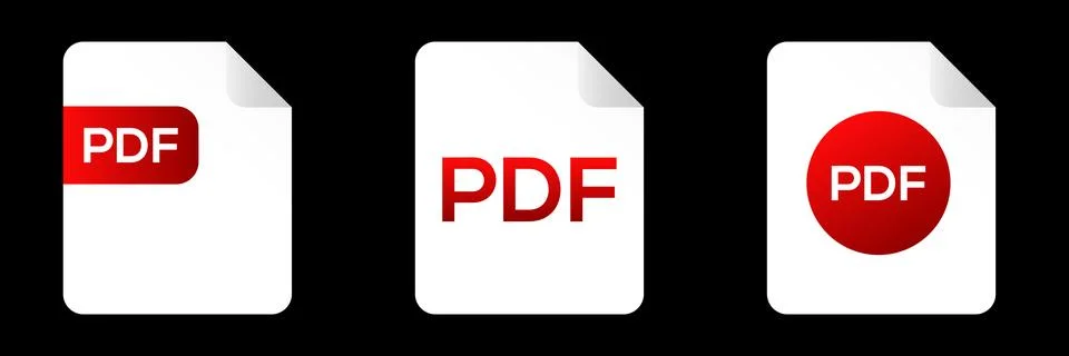 Pdf file document icon. Pdf text document Stock Illustration