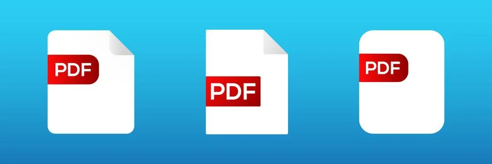 Pdf file document icon. Pdf text document Stock Illustration