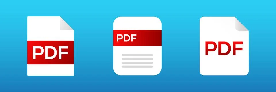 Pdf file document icon. Pdf text document Stock Illustration