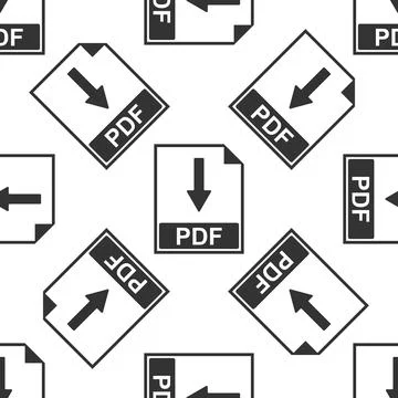 PDF file document icon seamless pattern on white background. Vector Illustration Stock Illustration