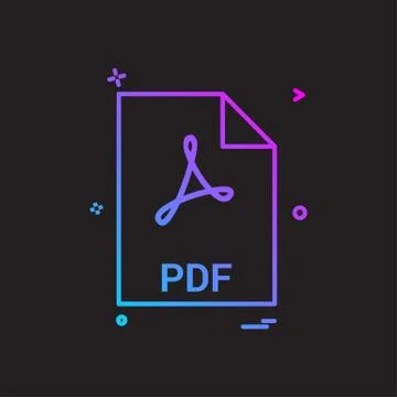 Pdf file file extension file format icon vector design Stock Illustration