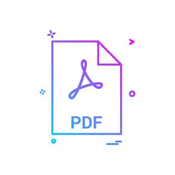 Pdf file file extension file format icon vector design Stock Illustration