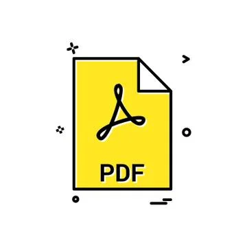 Pdf file file extension file format icon vector design Stock Illustration