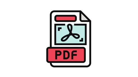 Pdf file format document color icon animation 動画素材 326100803