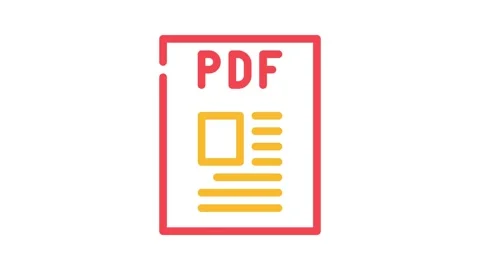 Pdf file format document color icon animation 動画素材 327271808
