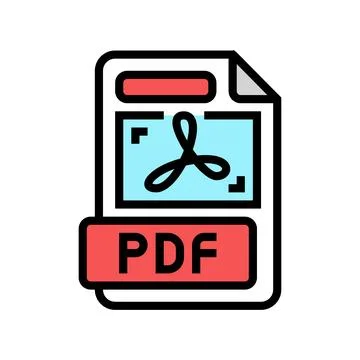 Pdf file format document color icon vector illustration Stock Illustration