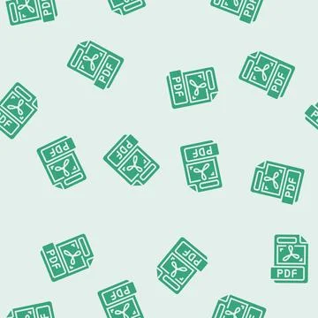 Pdf file format document glyph seamless pattern Stock Illustration