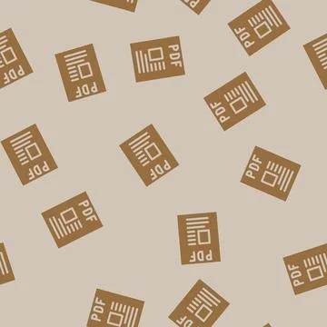 Pdf file format document glyph vector seamless pattern Stock Illustration