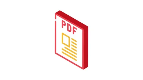 Pdf file format document isometric icon animation Stock Footage 327294738