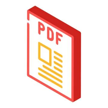 Pdf file format document isometric icon vector illustration 스톡 일러스트