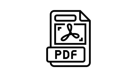 Pdf file format document line icon animation 動画素材 326137086
