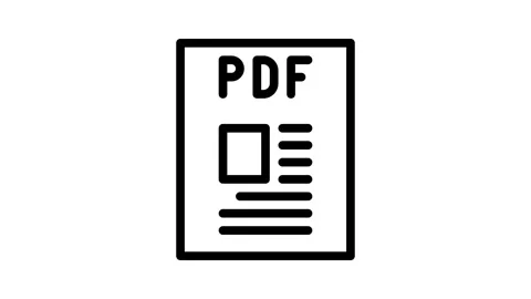 Pdf file format document line icon animation 動画素材 326766300