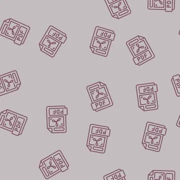 Pdf file format document line seamless pattern Stock Illustration