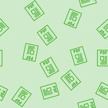 Pdf file format document line vector seamless pattern Stock Illustration