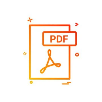 Pdf file format icon vector design Stock Illustration
