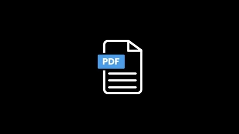 PDF file icon with blue label animation isolated on black background Stock Footage 327606888
