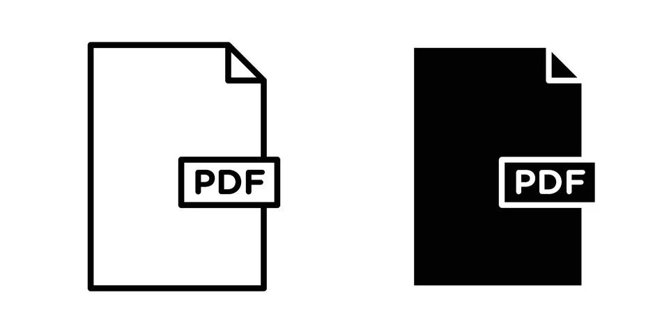 PDF file icon for design projects and web UI Stock Illustration