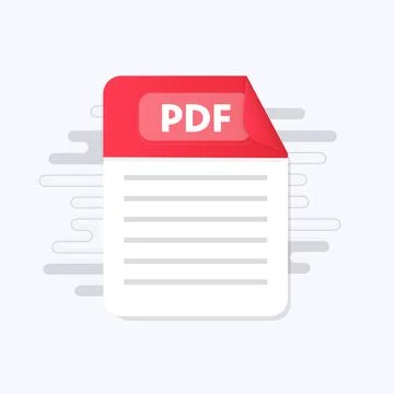 PDF file icon. Flat design graphic illustration. Vector PDF icon Illustrazione stock
