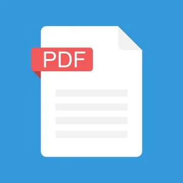 PDF file icon. Flat design graphic illustration. Vector PDF icon. Stock Illustration