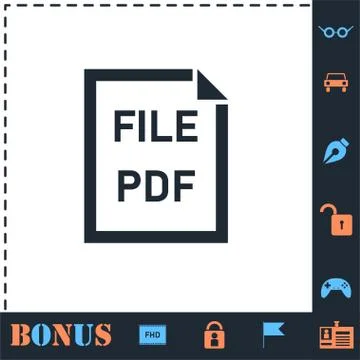 PDF File icon flat Stock Illustration