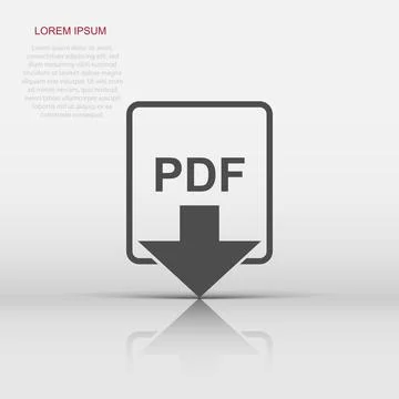 PDF file icon in flat style. PDF download sign illustration pictogram. Docu.. Stock Illustration