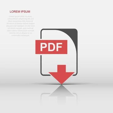 PDF file icon in flat style. PDF download sign illustration pictogram. Docu.. Stock Illustration