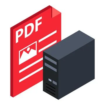 Pdf file icon, isometric style 스톡 일러스트