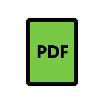 PDF file icon line isolated on white background. Black flat thin icon on mo.. Illustration