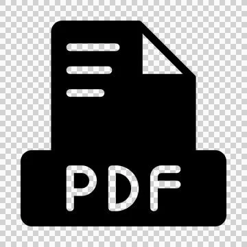 Pdf file icon simple design solid style. document text file icon, vector illustr 스톡 일러스트