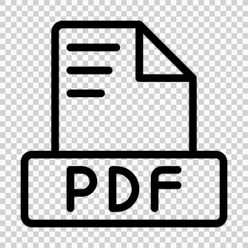 Pdf file icon solid style design. Document text file symbol, vector illustration Stock Illustration
