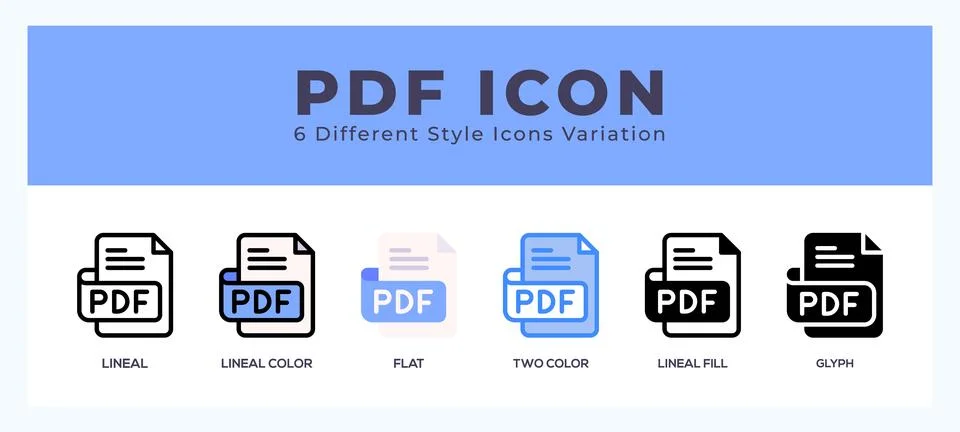 Pdf file icon vector for web. and mobile app Stock Illustration