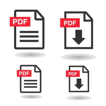 PDF File Icons. Document icon set. File Icons line style illustration Stock Illustration