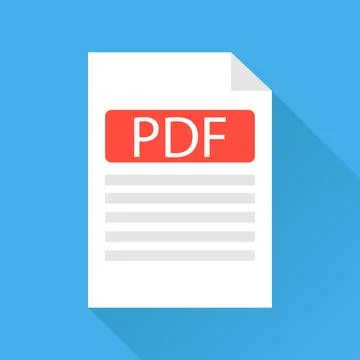 PDF file, a pdf file icon. White sheet with a folded edge. Stock Illustration