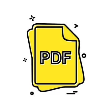 PDF file type icon design vector Stock Illustration