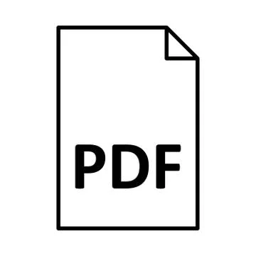 Pdf format document icon or logo illustration Stock Illustration